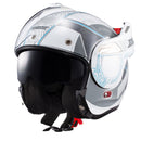 Capacete Texx Stratos 180 Topographic Branco E Azul 58