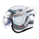 Capacete Texx Stratos 180 Topographic Branco E Azul 58