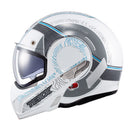 Capacete Texx Stratos 180 Topographic Branco E Azul 60