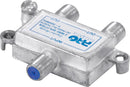 DIVISOR SATÉLITE 1 ENTRADA E 2 SAÍDAS - 5~2400 MHZ (VHF / UHV / SATÉLITE) COM PASSAGEM DC PQDV-2022