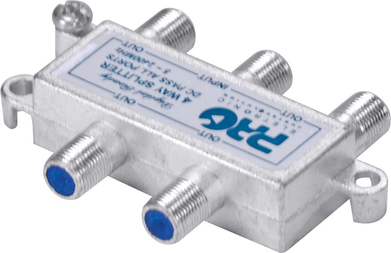 DIVISOR SATÉLITE 1 ENTRADA E 4 SAÍDAS - 5~2400 MHZ (VHF / UHV/SATÉLITE) COM PASSAGEM DC PQDV-2024B