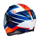 Capacete Hjc F70 Tino Azul Branco E Laranja 62