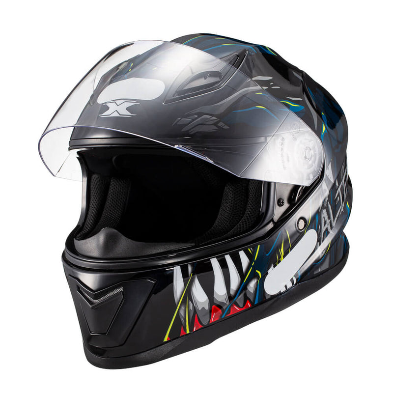 Capacete Texx Hawk - Alien Azul Preto 56