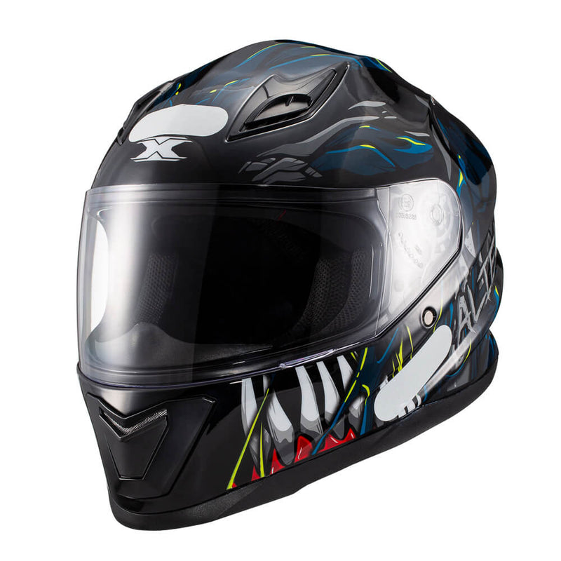 Capacete Texx Hawk - Alien Azul Preto 56