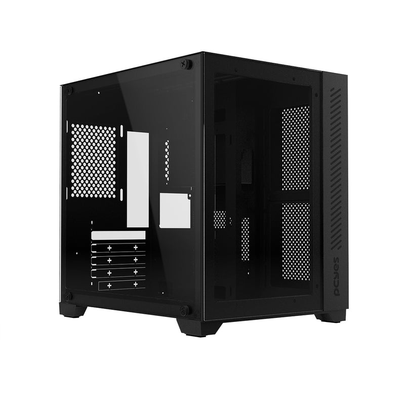 Gabinete Gamer Forcefield Black Vulcan - Frontal E Lateral Em Vidro - Pcyes - Gffbvp