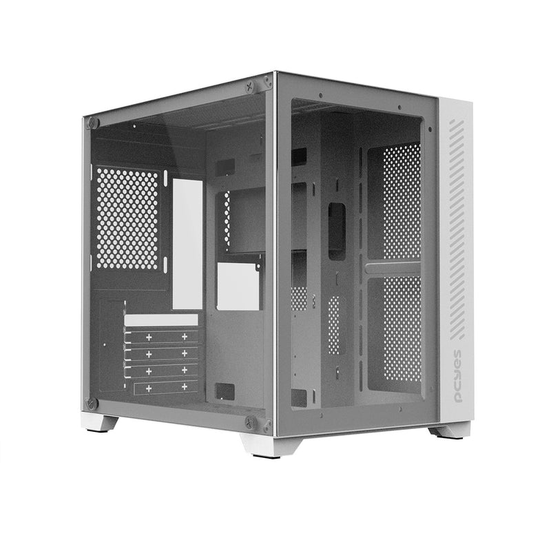 Gabinete Gamer Forcefield White Ghost - Frontal E Lateral Em Vidro - Pcyes - Gffwgp