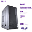 Computador H100 Dual Core Celeron  Asrock D1800b-itx 2.41ghz Memória 4gb Ddr3 Ssd 128gb Fonte 200w Atx Linux Ubuntu