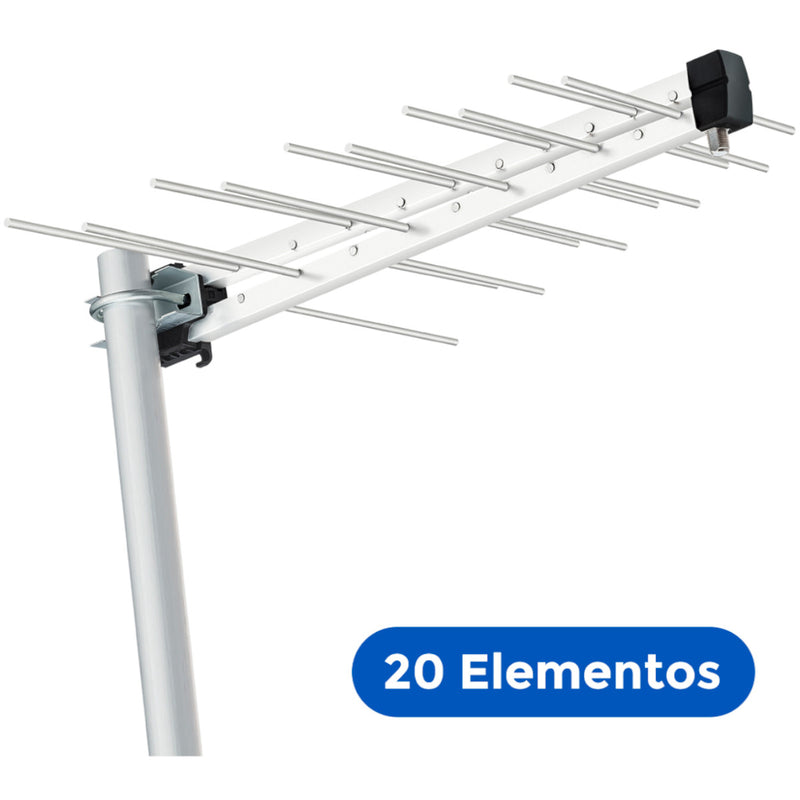 Antena Digital Externa Log Para Tv Hdtv/uhf/4k 12dbi 20 Elementos Lu-20