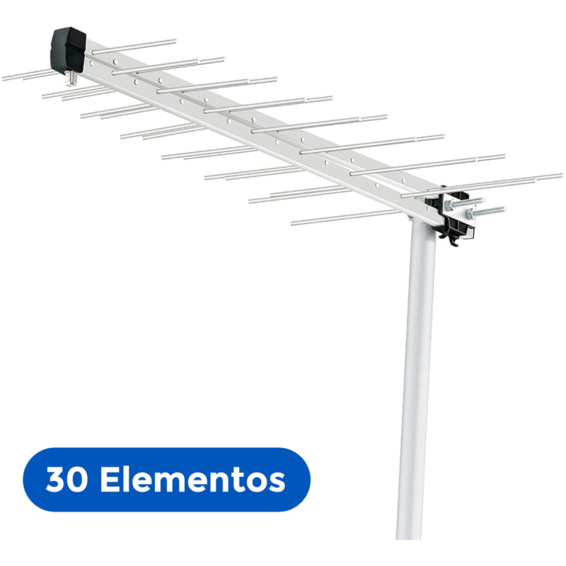 Antena Digital Externa Log Para Tv Hdtv/uhf/4k 14dbi 30 Elementos Lu-30