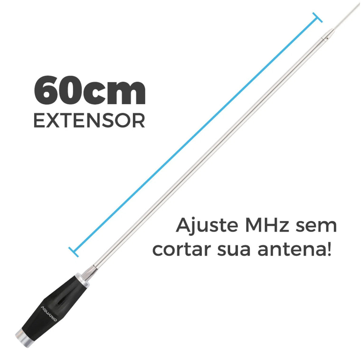 Antena Mini Marinox Para Rádio Px 11, 12 E 13 Metros Com Prolongador 60cm B-2005p60