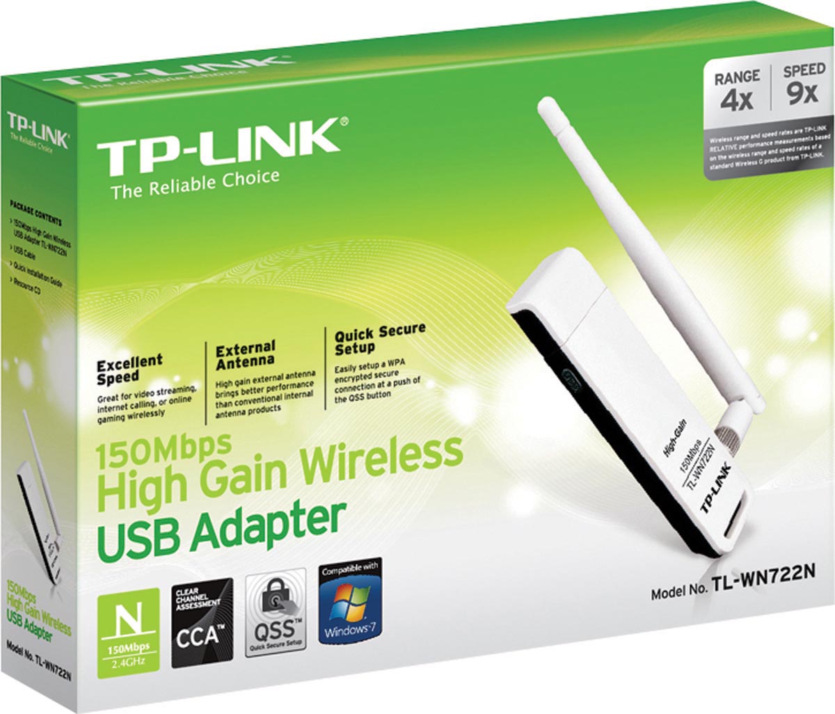 Adaptador Usb Wireless N 150mbps 1 Antena Destacavel 4dbi Tl-wn722n