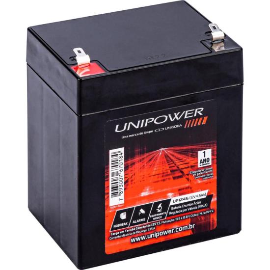 Bateria Estacionária Selada 12V/4,5A VRLA UP1245 UNIPOWER