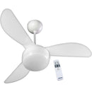 Ventilador de Teto Ventisol Fenix 3 Pás Com Controle Branco 220v