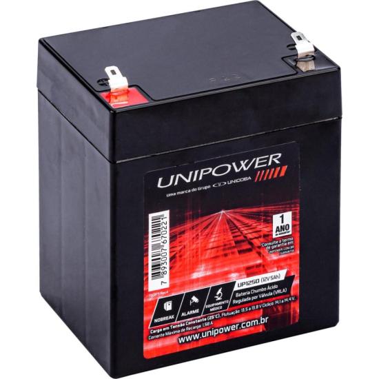 Bateria Estacionária Selada 12V/5AH VRLA UP1250 UNIPOWER