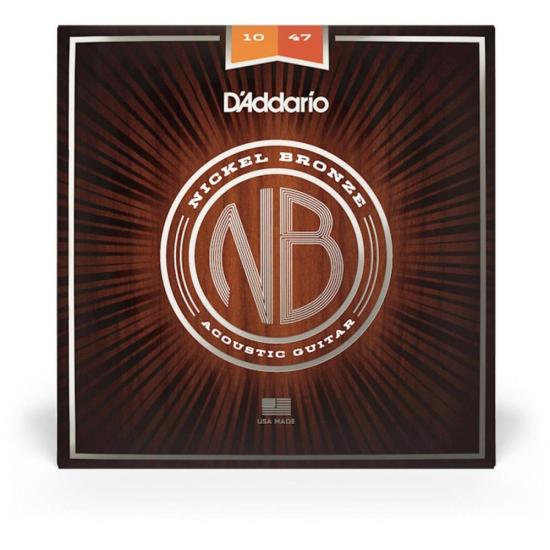 Encordoamento Para Violão Aço NB1047 .010 ~ .047 Níquel Bronze D Addario