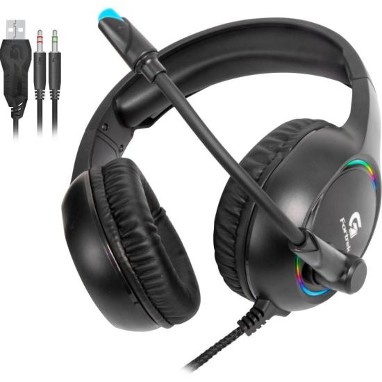 Headset Gamer Fortrek Holt P2 + USB RGB Preto