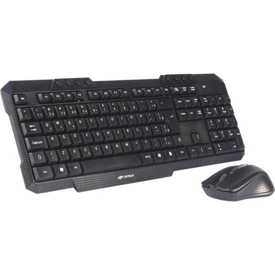 Kit Teclado e Mouse sem Fio K-W10 Preto C3tech