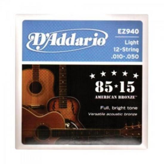 Encordoamento para Violão 12 Cordas Aço EZ940 .010 American Bronze D Addario