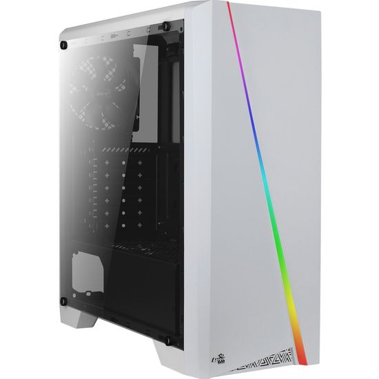 Gabinete Gamer Aerocool Cylon Branco RGB Lateral Vidro