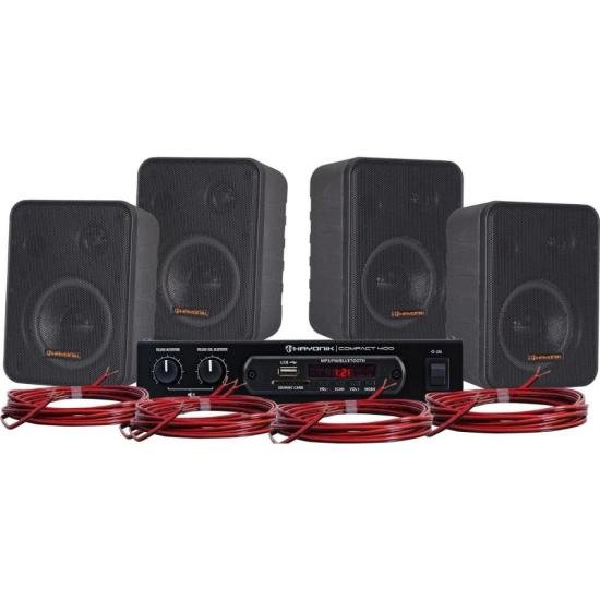 Kit Som Ambiente 400W Musical Ambience 4000 V2 Preto Hayonik