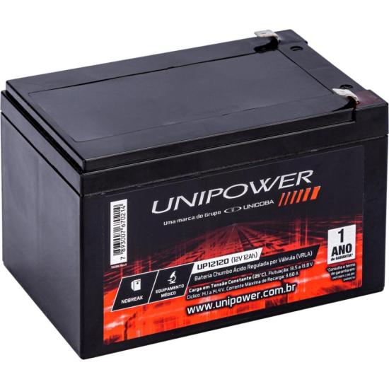 Bateria Estacionária Selada 12V/12A VRLA UP12120 UNIPOWER