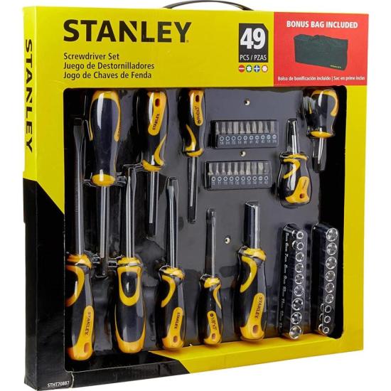 Jogo de Chave Fenda/Phillips E Bolsa Com 49 Peças STHT70887M Stanley