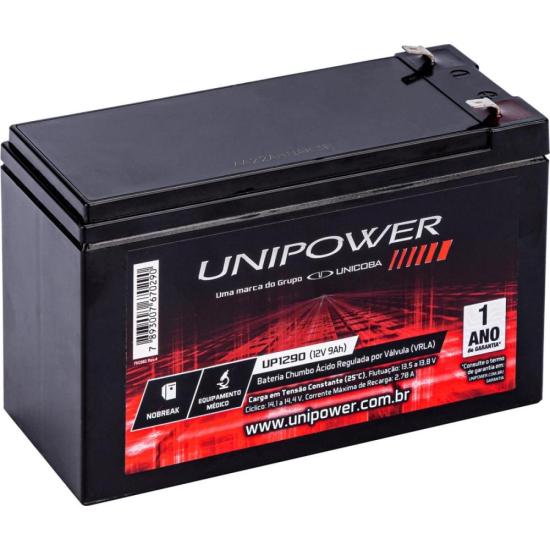 Bateria Estacionária Selada 12V/9A VRLA UP1290 UNIPOWER