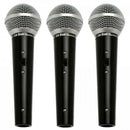 Kit Com 3 Microfones Leson LS50K3 Dinâmico Preto