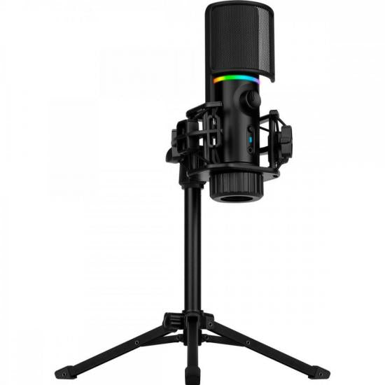 Microfone Gamer Streamplify Mic Tripod Com Tripé Preto RGB