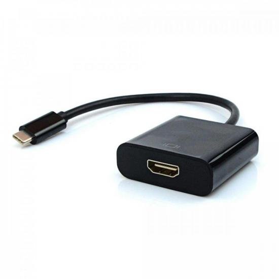 Adaptador de Vídeo USB Tipo C X HDMI ADP-303BK Preto PLUSCABE