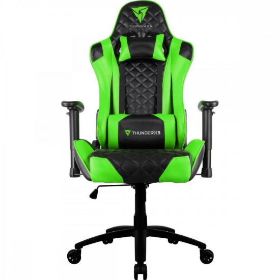 Cadeira Gamer Profissional TGC12 Preta/Verde THUNDERX3