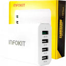 Carregador Turbo USB 40W QC2.0 Branco EXBOM