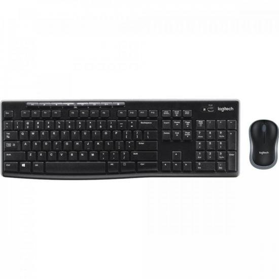 Kit Teclado e Mouse Logitech MK270 Sem Fio Preto