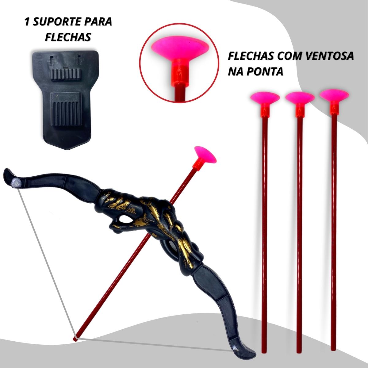 Arco E Flecha Infantil C/ Ventosa Brinquedo C/ Suporte