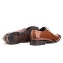 Sapato Social Masculino Oxford Couro Cromo Whisky