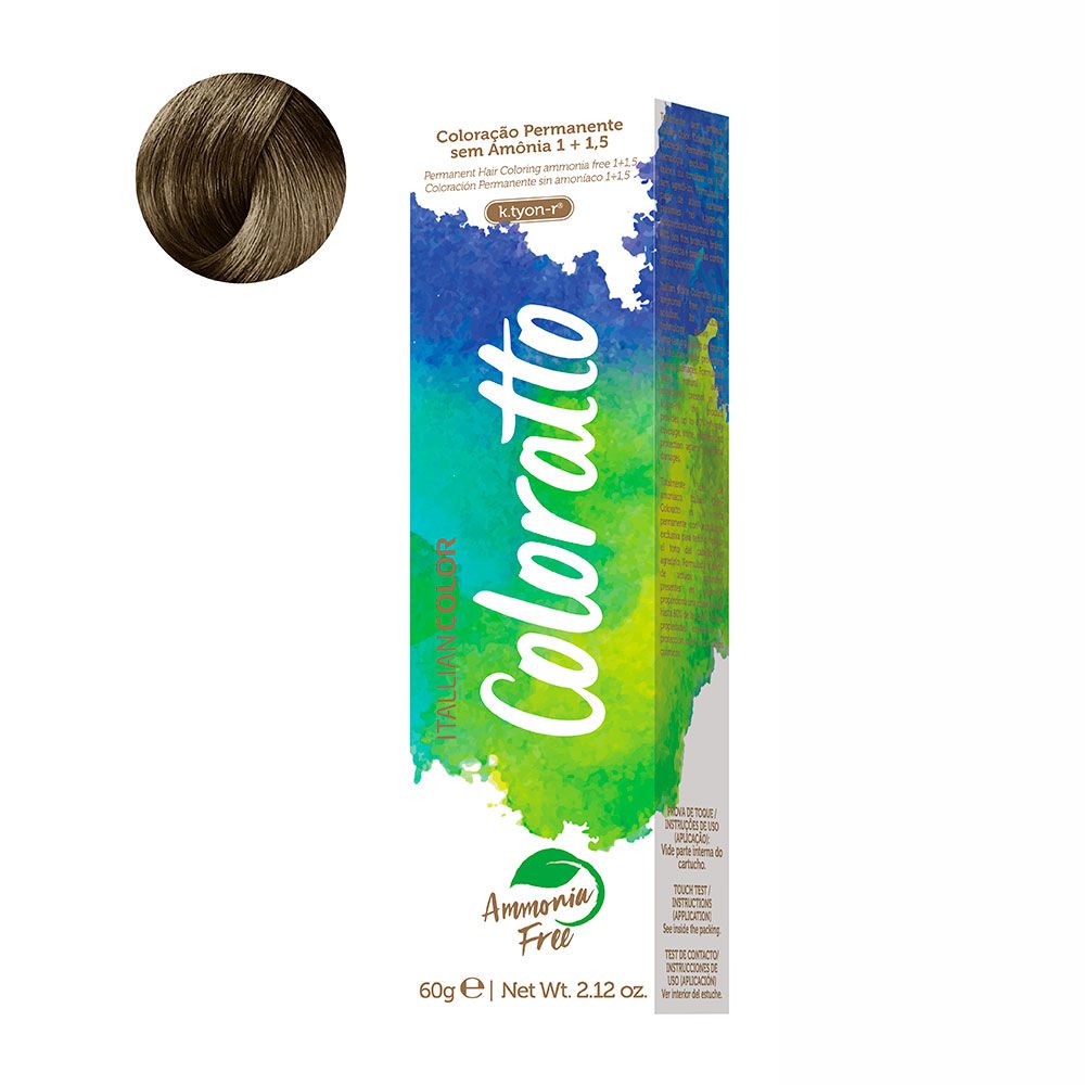 Coloração Sem Amônia Coloratto 60g Louro Claro Cinza 8.1