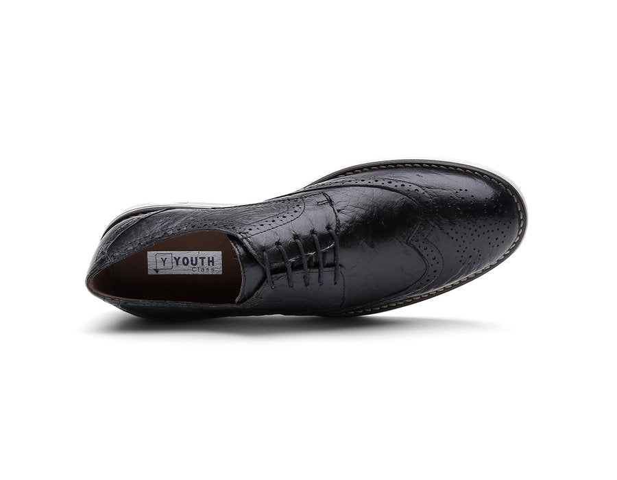 Sapato Casual Oxford Masculino Couro Fóssil Preto 206