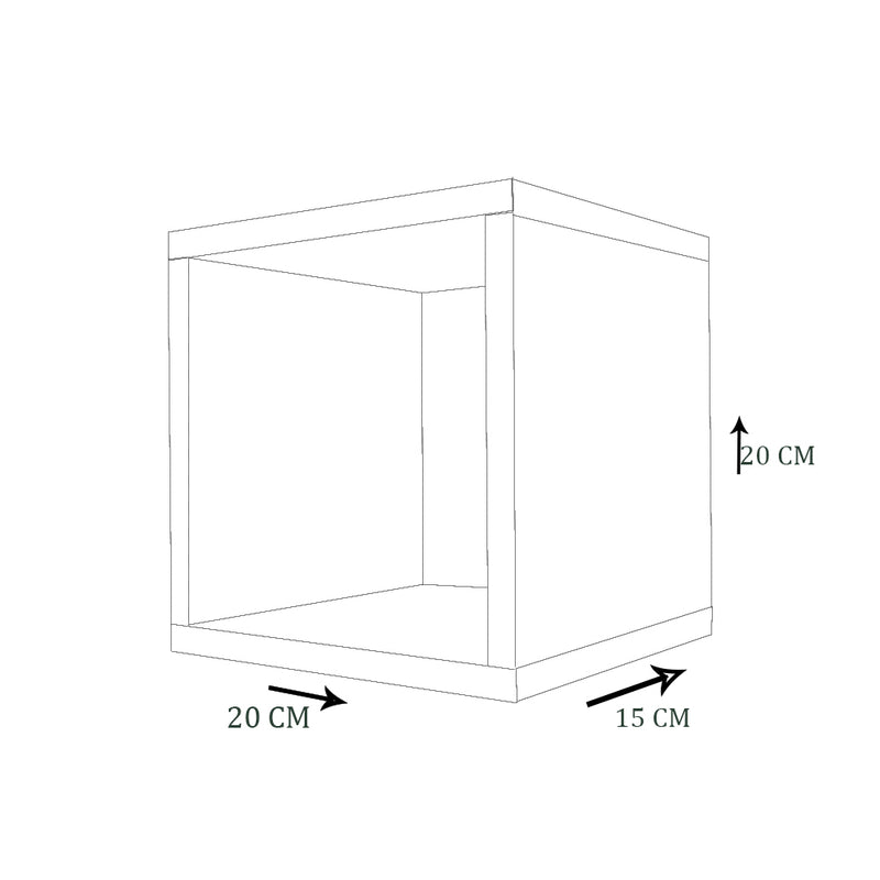 Nicvho Decorativo 20x20x15 Cm Natural Em Mdf