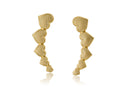 Brinco Ear Cuff De Corações Folheado