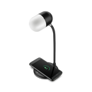 Luminária De Mesa Led Lumi Play 3 Em 1 Carregador De Celular Por Indução E Caixa De Som Preta - 48lumiplay00