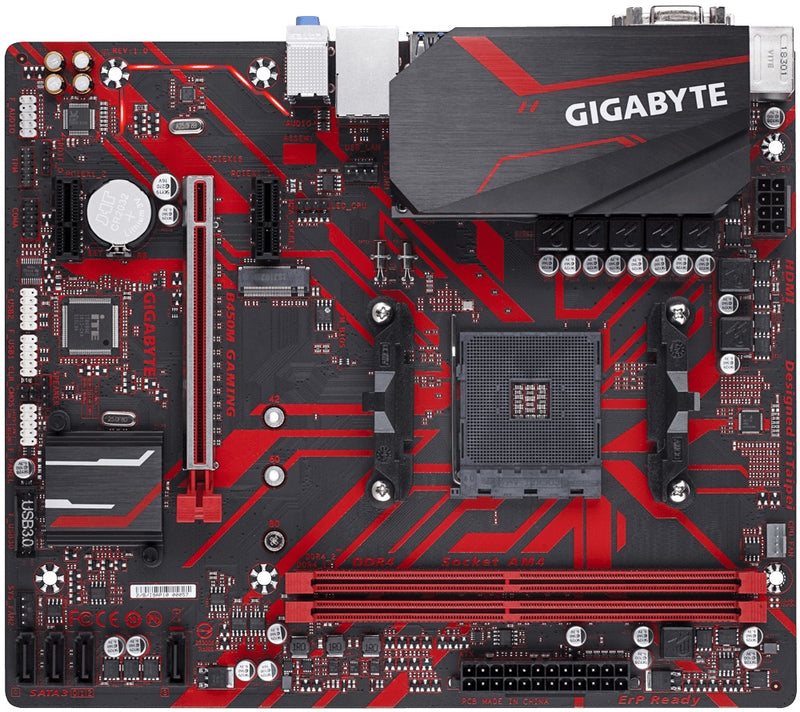 Placa-mãe Gigabyte B450 Gaming, Am4 2xddr4(máx 64gb),4 Sata,1 M.2, Hdmi/vga/dvi-d 2xusb 3.2, 4xusb 2.0