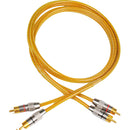 Cabo 2 + 2rca 3m Dupla Blindagem Amarelo Oxygen