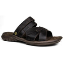 Sandália Papete Masculina De Couro Chocolate 2200