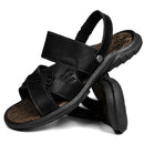 Sandália Papete Masculina De Couro Preto 2200