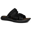 Sandália Papete Masculina De Couro Preto 2200