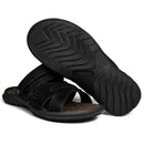 Sandália Papete Masculina De Couro Preto 2200