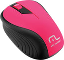 Mouse Sem Fio 2.4ghz Preto E Rosa Usb 1200dpi Plug And Play Mo214