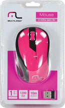 Mouse Sem Fio 2.4ghz Preto E Rosa Usb 1200dpi Plug And Play Mo214