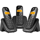 Telefone Sem Fio C/ Identificador De Chamadas + 2 Ramais Ts3113 Preto 4123103