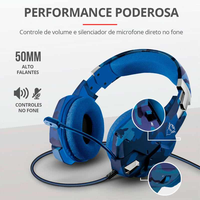 Headset Gamer Trust GXT 322 Carus Blue 23249i